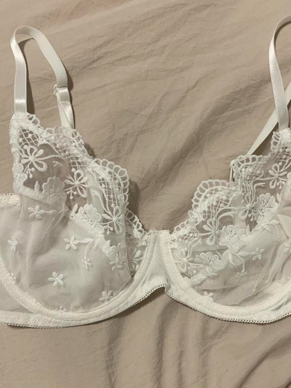 Lace Underwire Bra - White